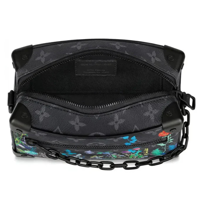 Louis Vuitton Monogram Eclipse Flower Print Mini Soft Trunk Bag - Black