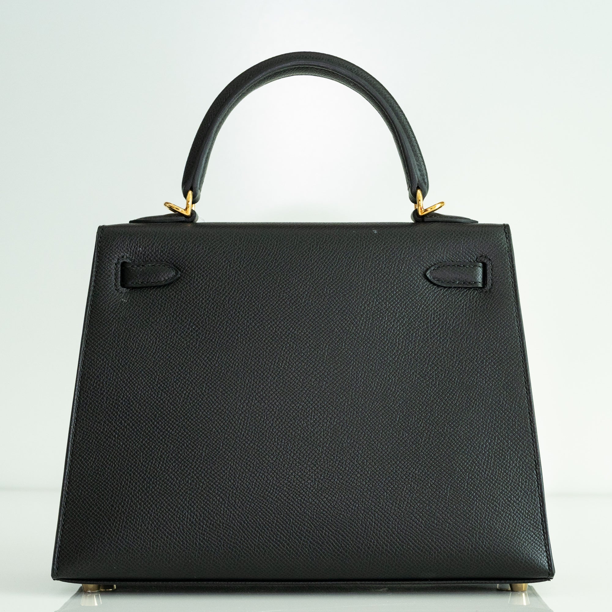Hermès Black Epsom Kelly 25 Sellier Gold Hardware