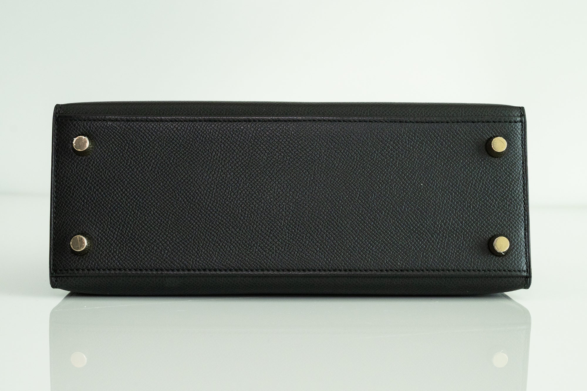 Hermès Black Epsom Kelly 25 Sellier Gold Hardware