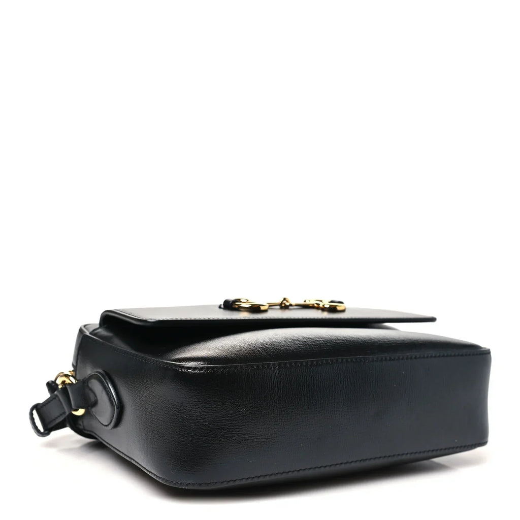 Gucci Horsebit 1955 Small Shoulder Leather Bag – Black