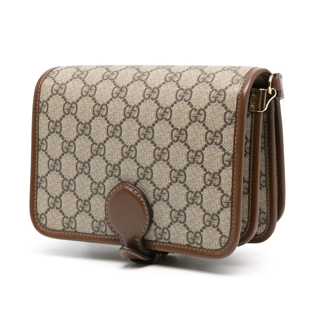 Gucci GG Supreme Mini Interlocking Shoulder Bag – Beige