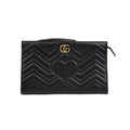 Gucci GG Marmont Matelassé Chevron Heart Clutch Bag – Black