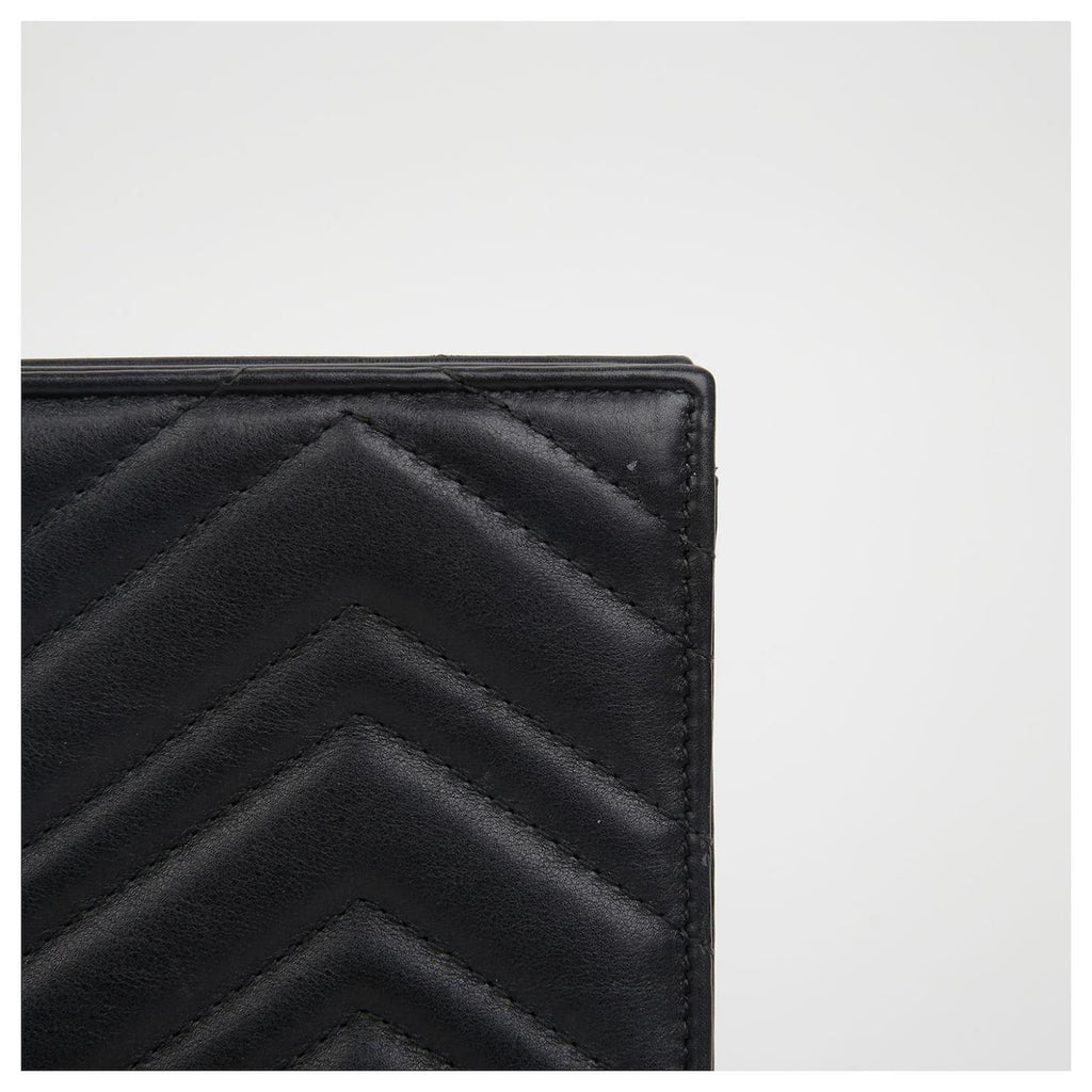 Gucci GG Marmont Matelassé Chevron Heart Clutch Bag – Black