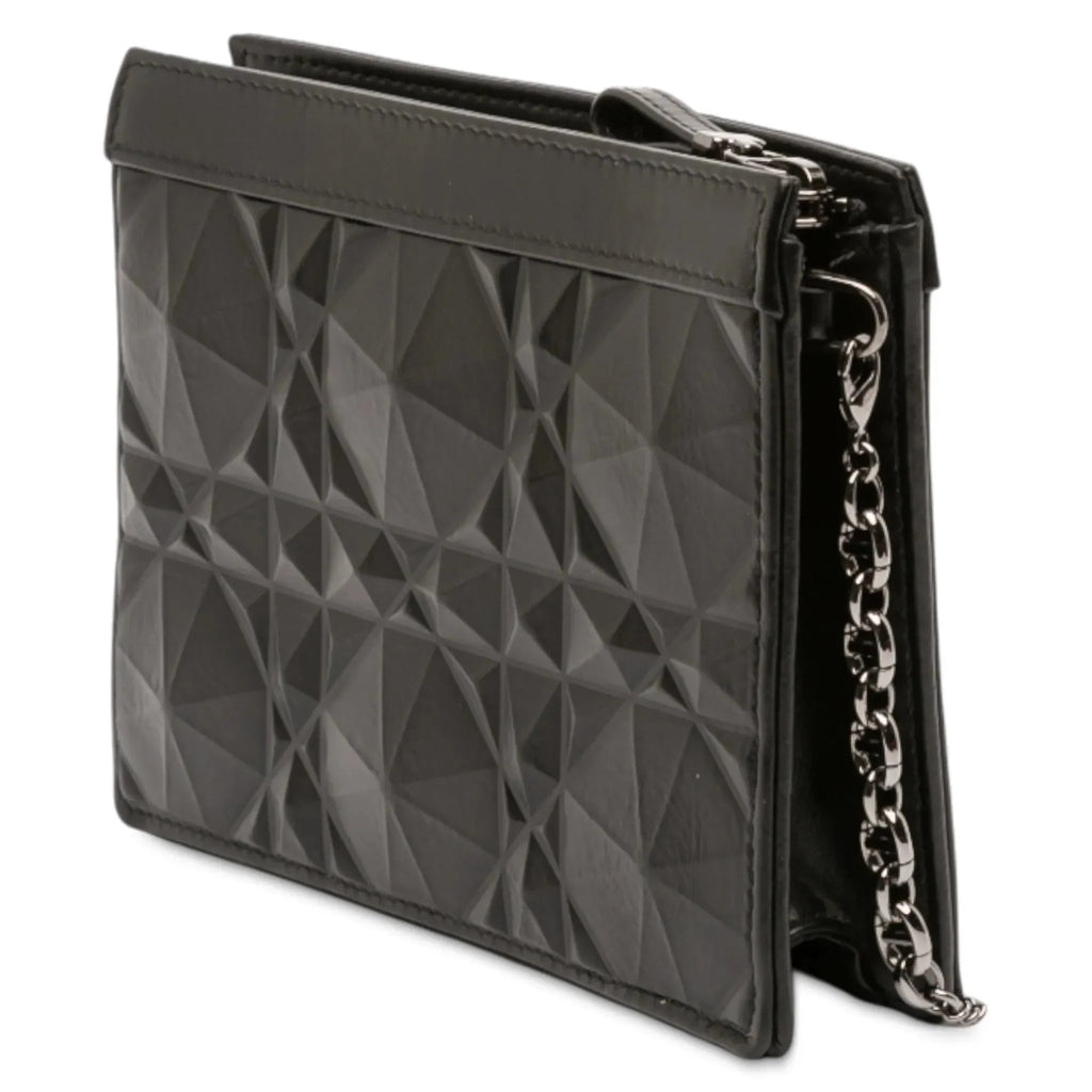 Dior Caro Macrocannage Diamond Quilted Leather Shoulder Bag - Black