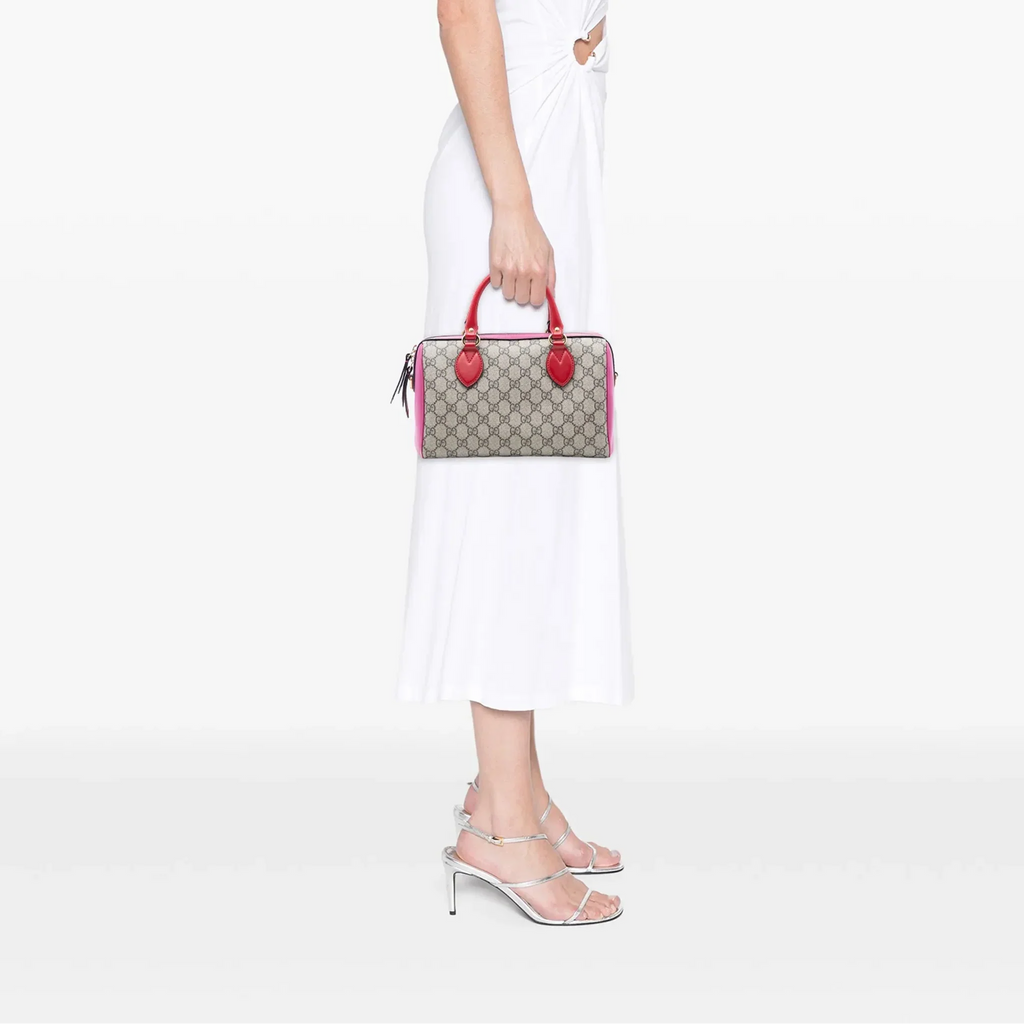 Gucci GG Supreme Small Boston Bag - Hibiscus Pink