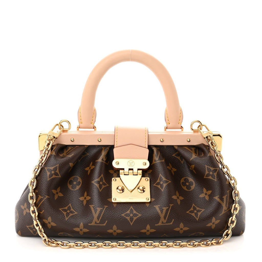 Louis Vuitton Monogram Top Handle Clutch Handbag – Brown