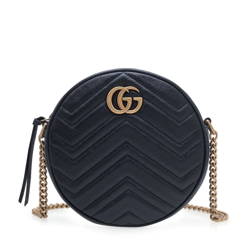 Gucci Azalea Marmont Round Mini Shoulder Bag – Black