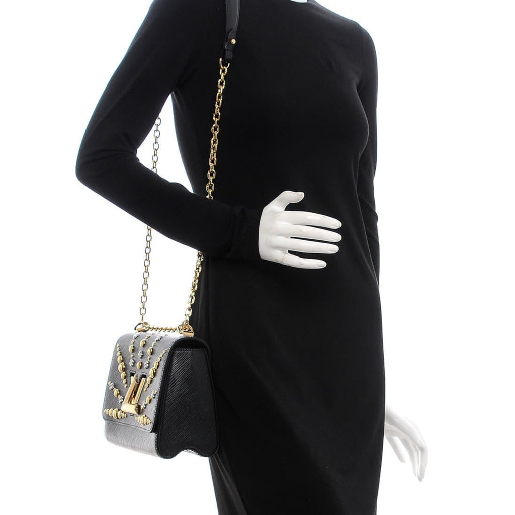 Louis Vuitton Twist Studded Epi MM Handbag - Black