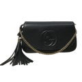 Gucci Pebbled Calfskin Soho Medium Flap Bag – Black