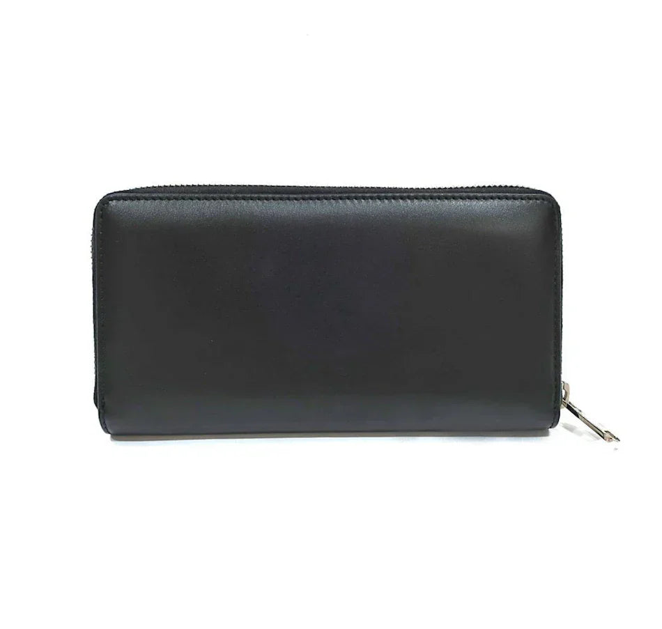 Gucci Long Wallet Embroidery Leather Pouch – Black