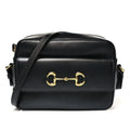 Gucci Horsebit 1955 Small Shoulder Leather Bag – Black