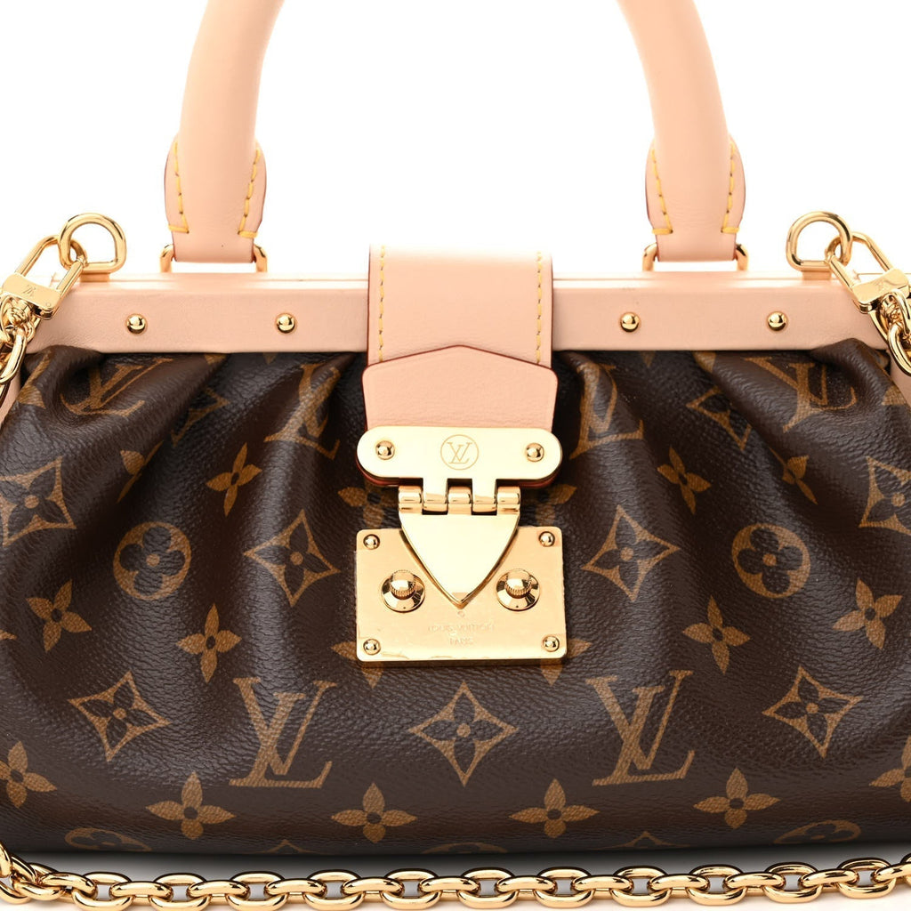 Louis Vuitton Monogram Top Handle Clutch Handbag – Brown