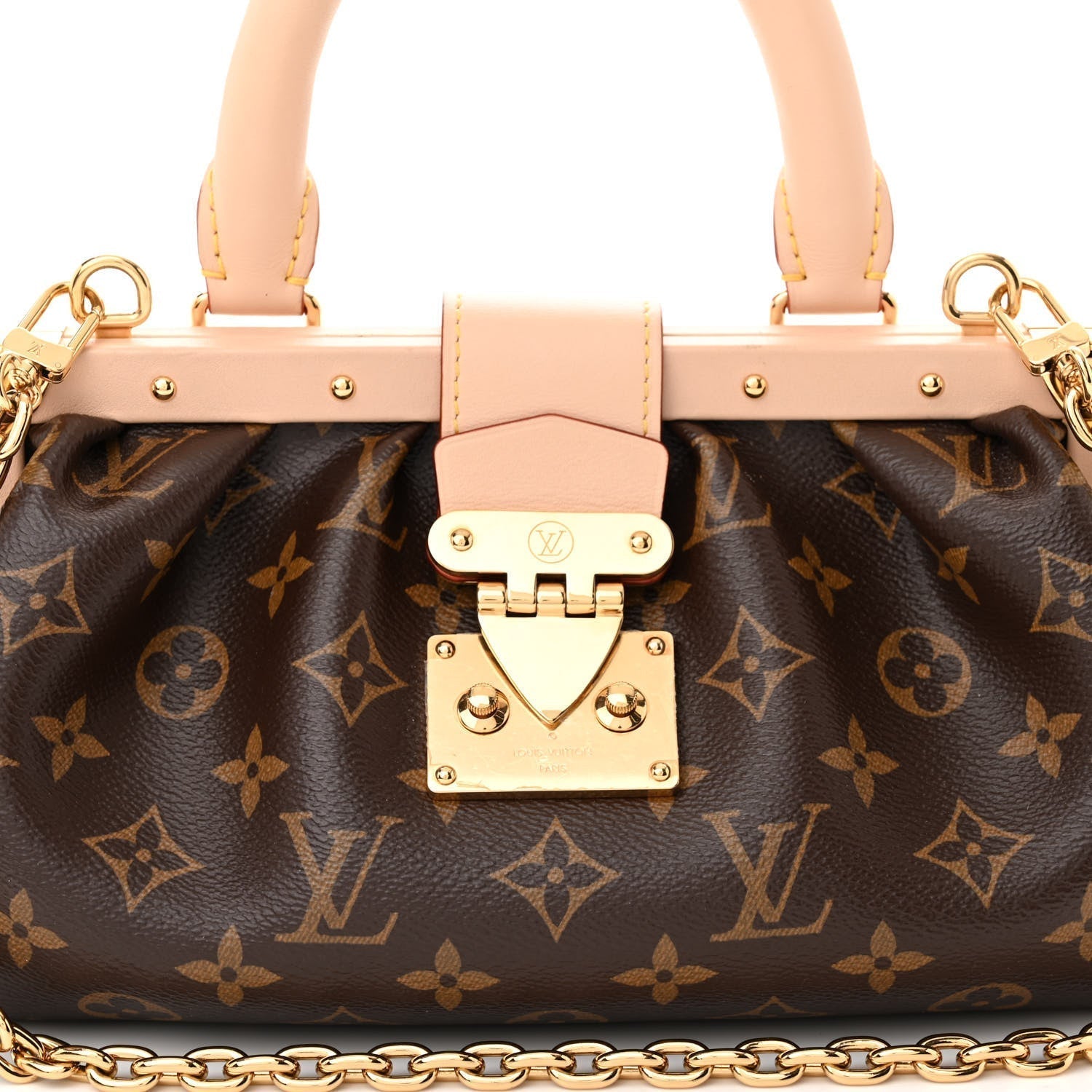 Louis Vuitton Monogram Top Handle Clutch Handbag – Brown
