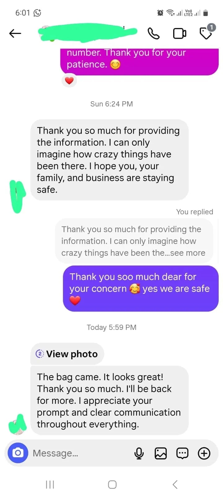 Customer review screenshot