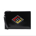 Gucci Burberry Logo Print Leather Clutch Pouch – Black