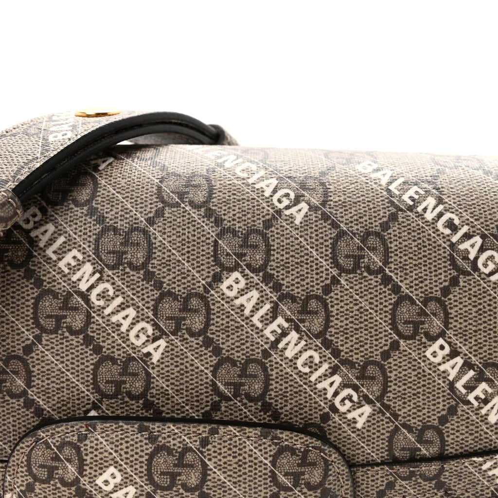 Gucci X Balenciaga GG Supreme Horsebit 1955 Small Shoulder Bag – Beige