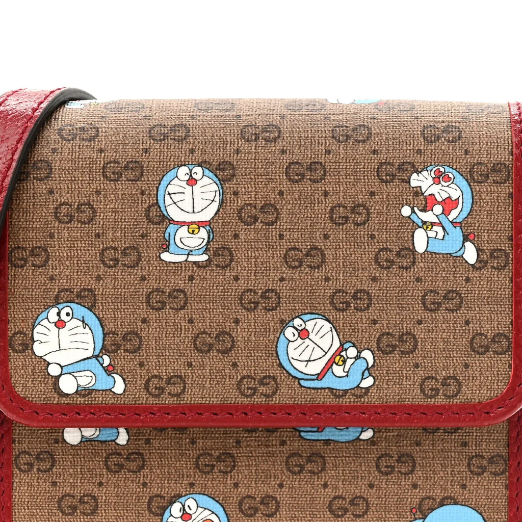 Gucci X Doraemon GG Supreme Mini Crossbody Bag – Brown