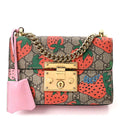 Gucci Padlock Strawberry Small Shoulder Bag – Beige
