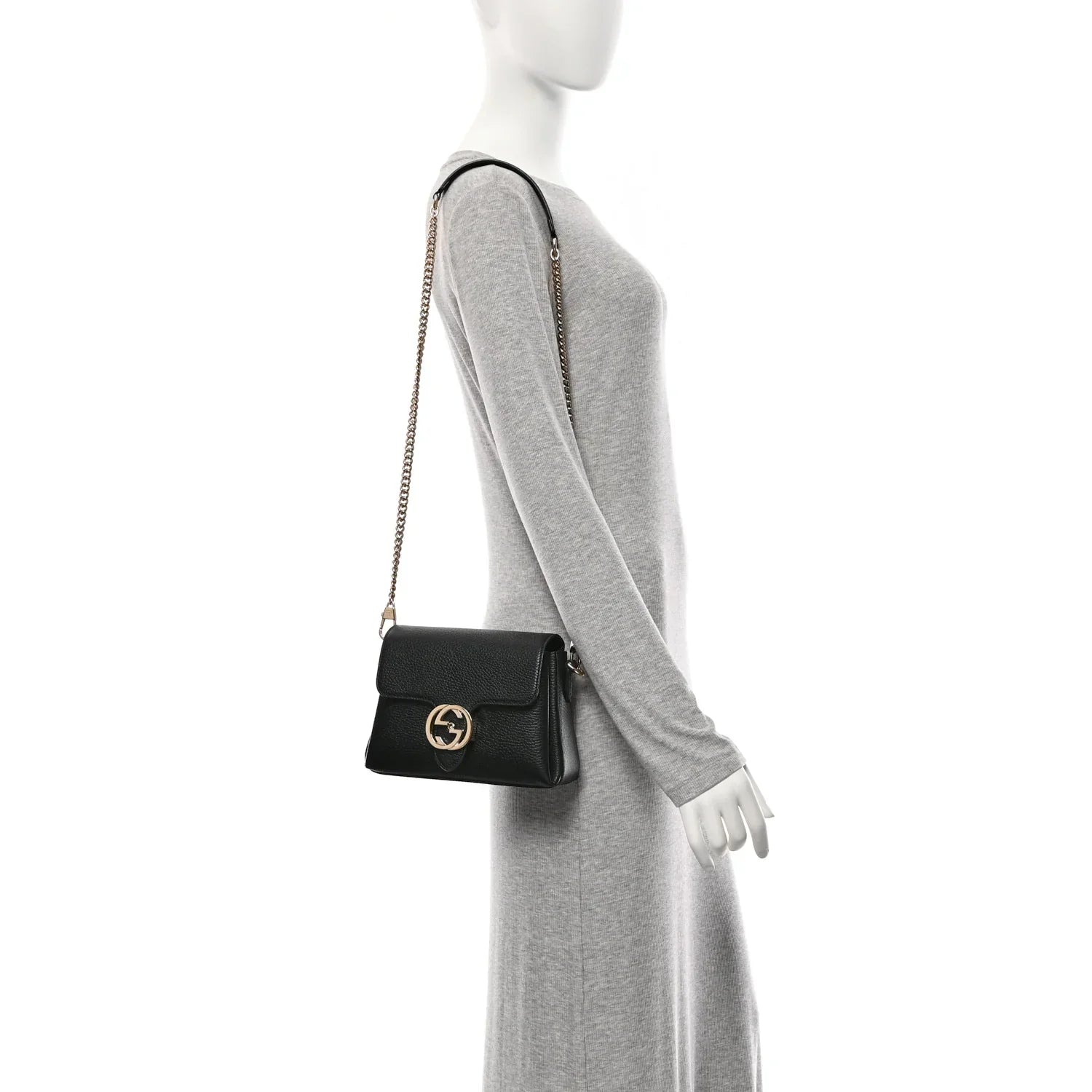 Gucci Dollar Interlocking Chain Bag – Black