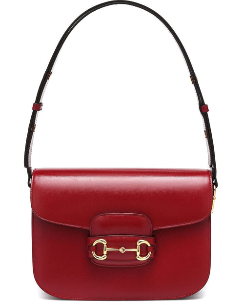 Gucci 1955 Horsebit Leather Shoulder Bag – Red