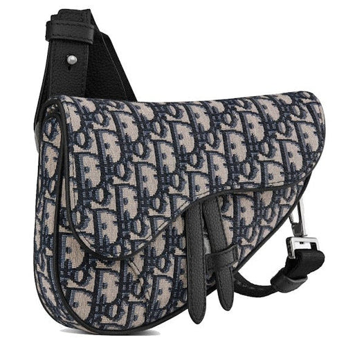Dior Mini Oblique Jacquard Saddle Bag - Beige Black