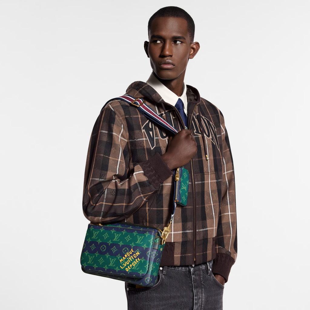 Louis Vuitton Monogram Heritage Canvas Trio Messenger Bag – Blue Stripes