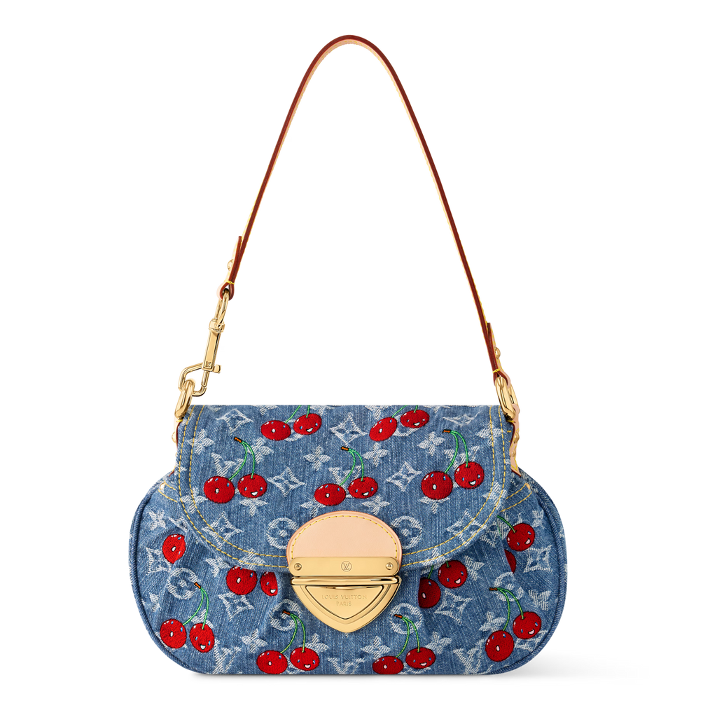 Louis Vuitton LV x TM Monogram Cherry Denim Sunset Shoulder Bag  – Blue