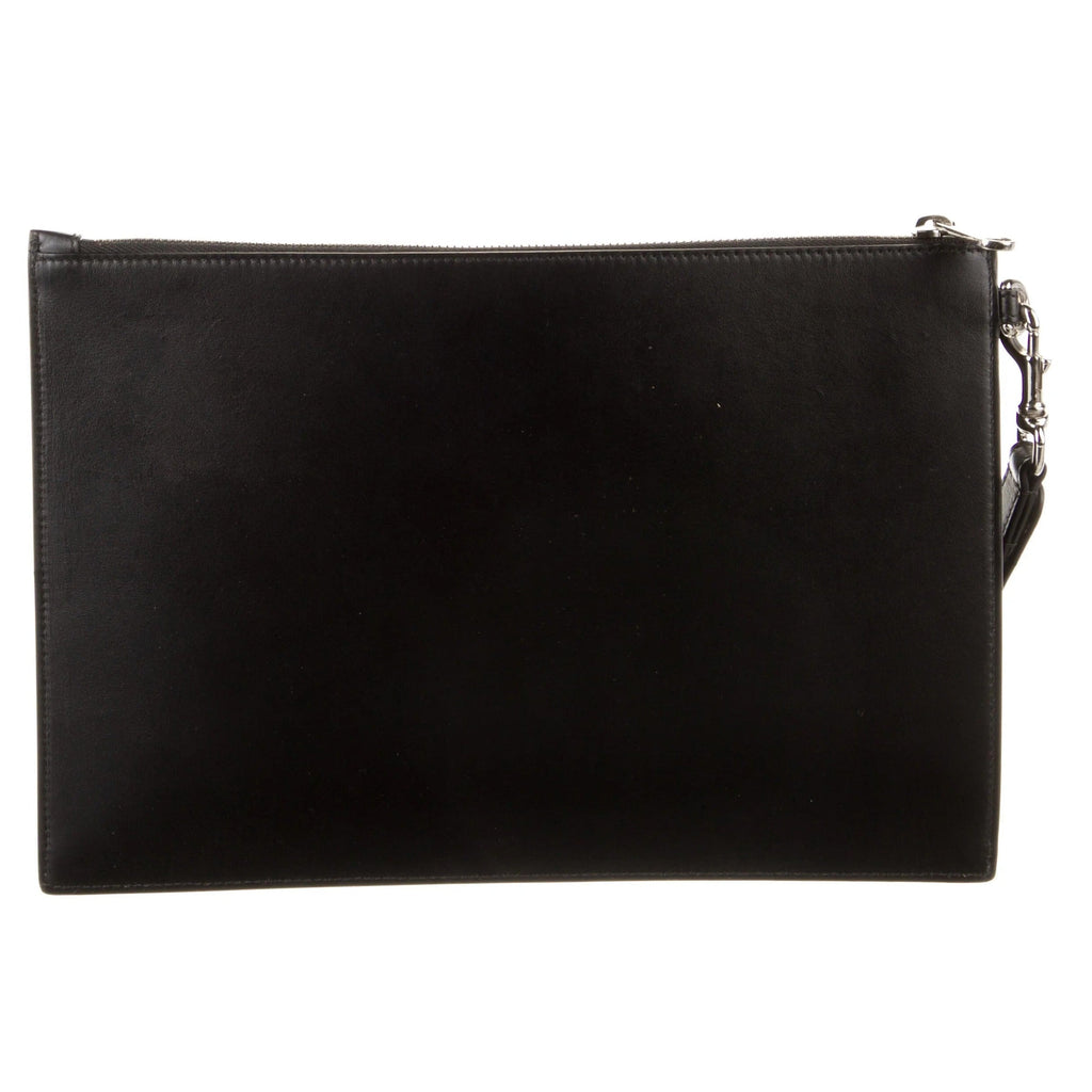 Gucci Blade Embroidered Leather Clutch Pouch – Black