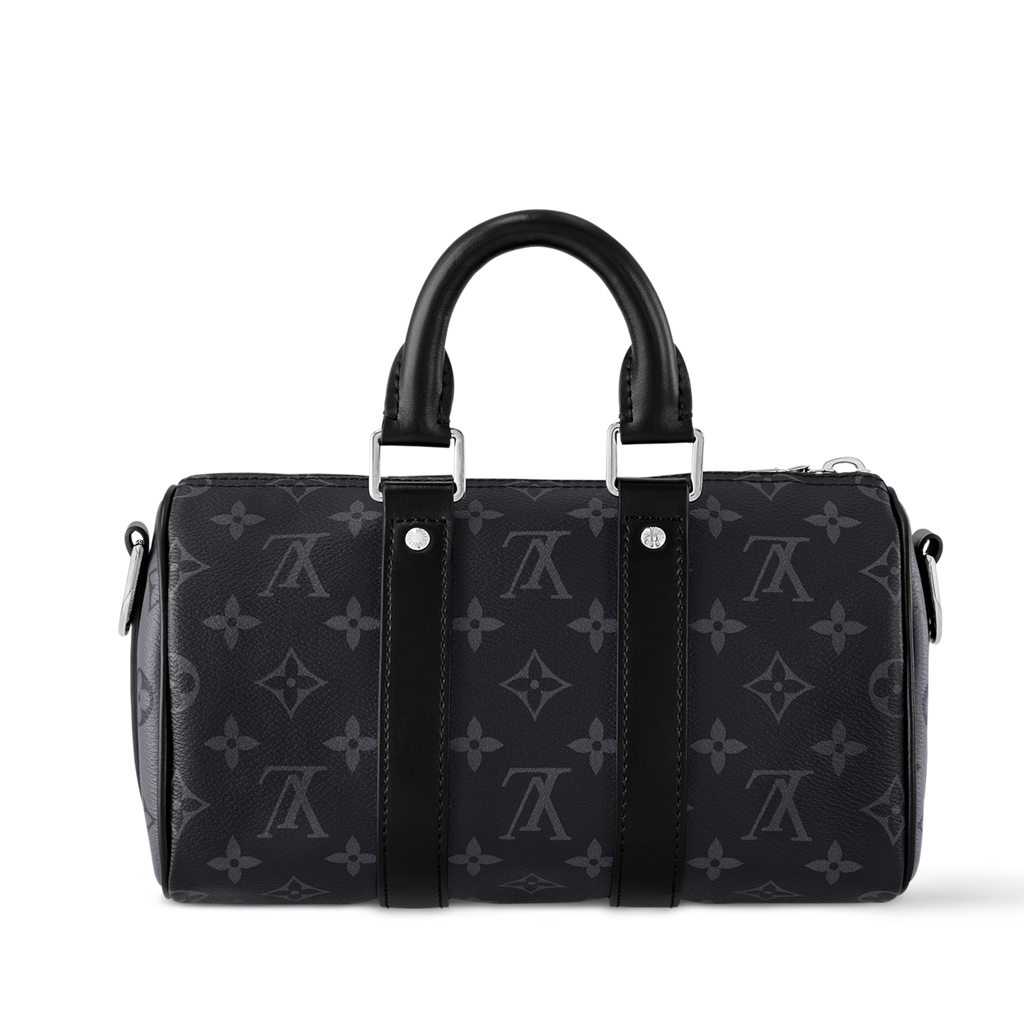 Louis Vuitton Monogram Eclipse Keepall Bandoulière 25 Duffle Bag  – Grey