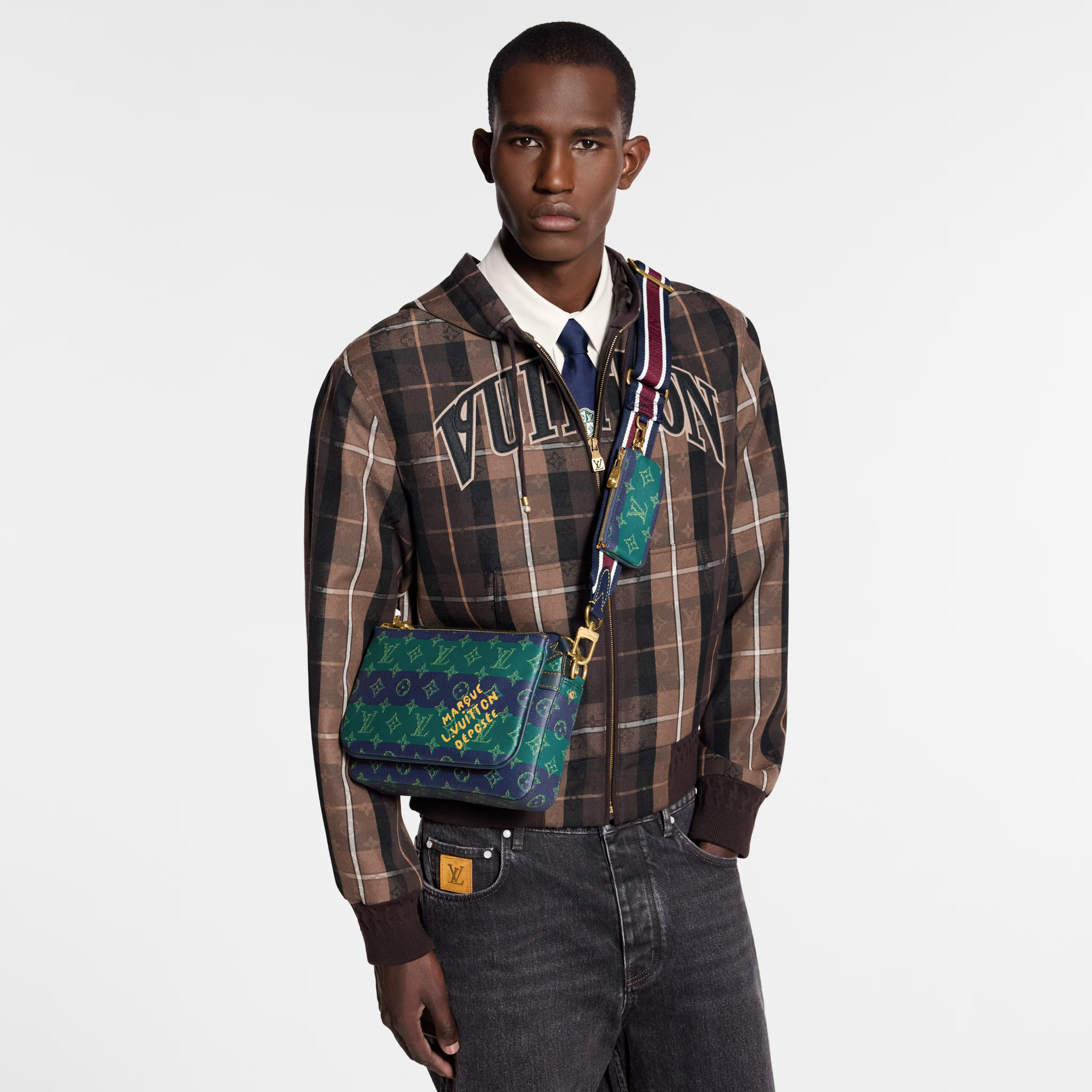 Louis Vuitton Monogram Heritage Canvas Trio Messenger Bag – Blue Stripes
