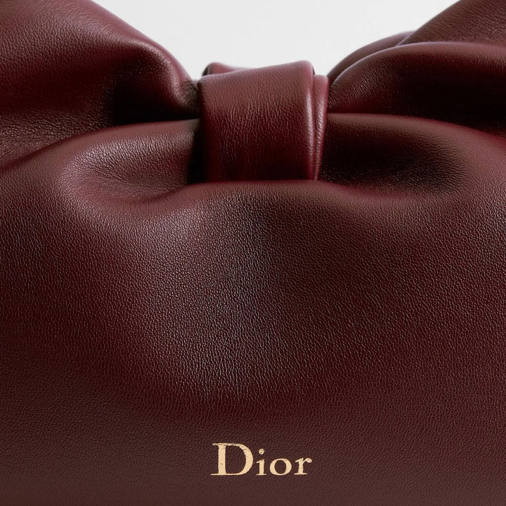 Dior  Medium Lambskin Bow Bag – Burgundy