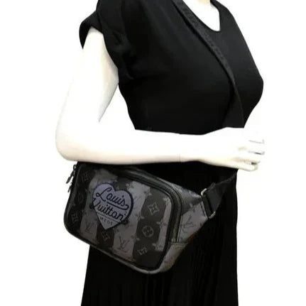 Louis Vuitton x NIGO Monogram Eclipse LV Heart Sling Bag - Black